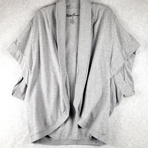 Lucky Brand Cardigan Sweater Medium M Gray Open Front Shawl Neckline Long Sleeve - Picture 1 of 18