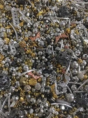 ✨56,9 g✨Lote de sopa de cuentas de metal mezclado espaciadores de latón de aleación aleatoria 🖤 2 oz de alta calidad Foto 1 de 4