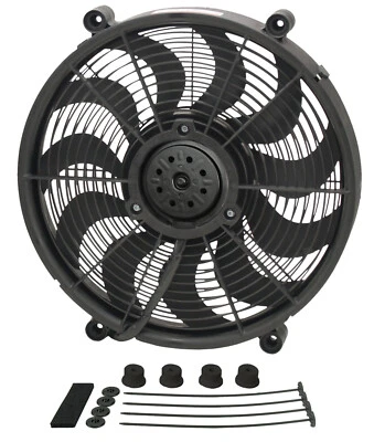 Derale 16917 17" High Output Single RAD Pusher/Puller Fan with Mount Kit - Image 1 of 3
