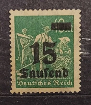 Germany 15 Thousand Mark 1923 Overprint on 40 Mark Stamp Sg;DR276 - Image 1 of 2