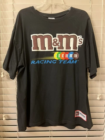 M&M's NASCAR Elliot Sadler Racing #38 Adult XL Authentic On Track Black T-Shirt Cover