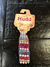 NWT Mudd Bracelet rainbow Colored plastic Beads pink yellow purple silver