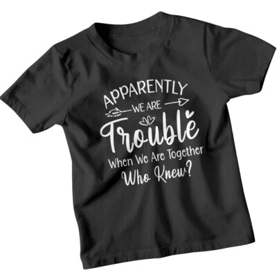 Boys Girls Trouble Together Best Friends Day T-Shirt Bestie Matching BFF #BFD