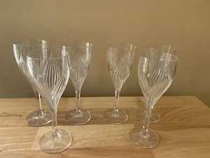 Gorham Primrose ~ Set of Six ~ Crystal Wine  Glasses ~ 8 in Tall - Picture 1 of 8