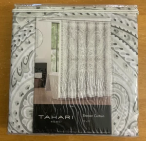 New TAHARI HOME "Eve" Fabric Shower Curtain 72 x 72 White Gray Paisley Print - Picture 1 of 2