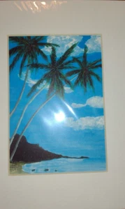 ART WORK BY: ANNA ZAPFFEL 'PALMS BY THE SEA'  SIGNED - Picture 1 of 2