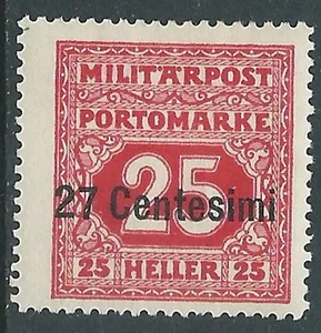 1918 ÖSTERREICHISCHE BESETZUNG ITALIEN STEUERMARKEN 27 CENT AUF 25 H MH * - I34-4 - Bild 1 von 1