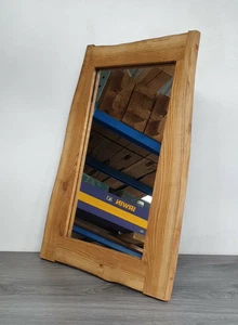 Tall Waney Oak Plank Mirror | Rustic Style, Flat Mirror, Natural Finish - Picture 1 of 6
