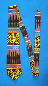 Rush Limbaugh No Boundaries Silk Necktie Geometric Panels Stylized Plants - Picture 1 of 6