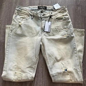Pantalones de mezclilla desgastados Rue21 nuevos con etiquetas para hombre - talla 34x30 azul claro - Imagen 1 de 6