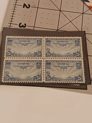 Scott C20 25 cents Transpacific airmail MNH PB of 4 MNH. 1935 - Image 1 of 3