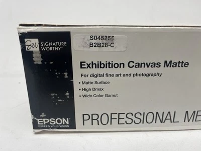 Epson S045255 Exhibition Canvas Matte Archival Inkjet Paper (13" x 20' Roll) - Image 1 of 3