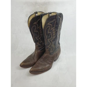 Crown Boot Company Botas de Vaquero del Oeste para Hombres Talla 10.5 Cuero Marrón Pull On - Imagen 1 de 11