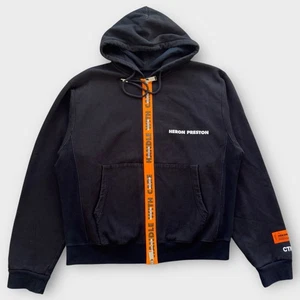 Heron Preston Handle With Care Hoodie Herren Größe Medium schwarz durchgehender Reißverschluss Band - Bild 1 von 12