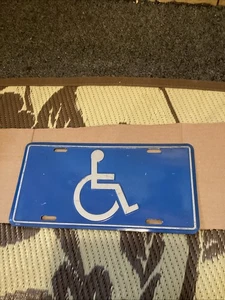 Vintage Handicap Wheelchair Blue METAL NOVELTY LICENSE PLATE TAG Metal - Picture 1 of 4