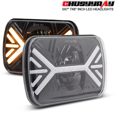 2 PIEZAS 7x6" 5x7" pulgadas faros LED haz alto/bajo aptos para Chevy Malibu 78-81 El Camino Foto 1 de 4