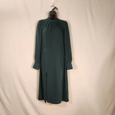 H&M Green High Neck Unlined Pin Tuck Gremlincore Goblincore Twee Womens 2 NEW - Image 1 of 4