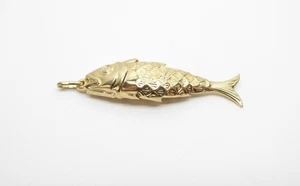 9ct Gold Fish Pendant Articulated Yellow Gold Hallmarked with gift box - Picture 1 of 5
