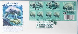 PANDA 5251B Save the Manatee Silver Springs Florida Color CXL #10 Booklet Pane 8 - Picture 1 of 1