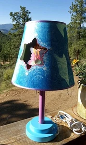 Disney FROZEN Blue & Purple Table Lamp with Die Cut Shade Olaf Anna Elsa 19"T - Picture 1 of 8