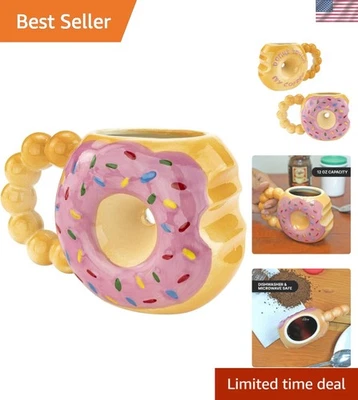 Taza de café Donut de 12 oz con chispas de colores - Regalo perfecto para los amantes de la comida Foto 1 de 4