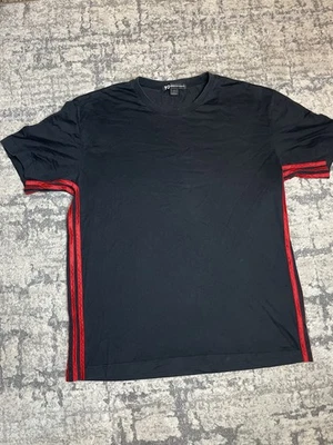 Y-3 Yohji Yamamoto x Adidas T-Shirt – Black with Red Stripes – Size Large - Image 1 of 4