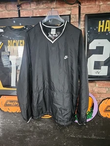Vintage Nike Baseball 72 V-Neck Nylon LS Black Windbreaker Men's Size XXL NWOT - Picture 1 of 5