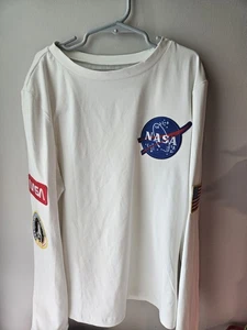Jungen NASA TSHIRT Gr. Large weiß langarm - Bild 1 von 2
