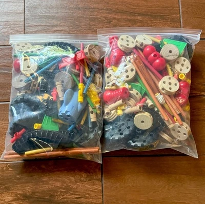 Tinkertoy Classic Construction Set 2003 Hasbro Mixed Lot 5.6 lbs Wood & Plastic - Image 1 of 4