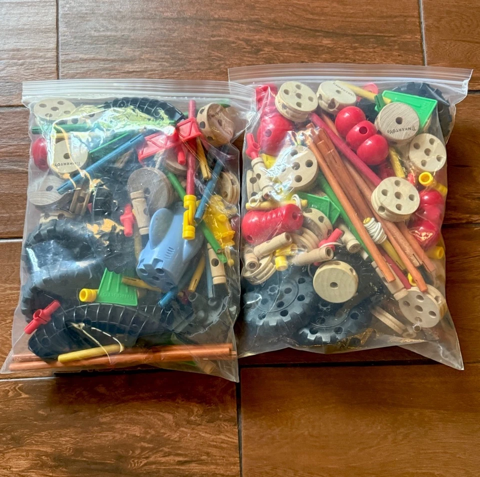 Tinkertoy Classic Construction Set 2003 Hasbro Mixed Lot 5.6 lbs Wood & Plastic - Image 1 of 4