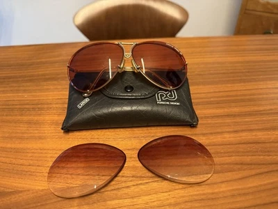 Gafas de sol icónicas Porsche Design P8478 con lentes doradas/doradas amarillas, talla grande Foto 1 de 2