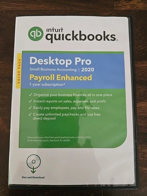 BRAND NEW! - Intuit QUICKBOOKS DESKTOP PRO 2020  = NOT A SUBSCRIPTION = - Image 1 of 4
