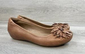 Ecco Women's Ballet Flat Loafer Sunflower Slip-On Leather 8.5 Brown Casual Shoes - Picture 1 of 10