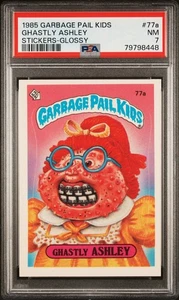 1985 GARBAGE PAIL KIDS STICKERS GHASTLY ASHLEY #77a GLOSSY TRADING CARD PSA 7 NM - Picture 1 of 4