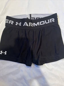 Under Armour HeatGear Armour Shorty Youth Medium Compression Shorts Black - Picture 1 of 2