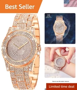 Chic Women’s Quartz Movement Diamond Watch - Perfect Gift for Any Occasion - Picture 1 of 9