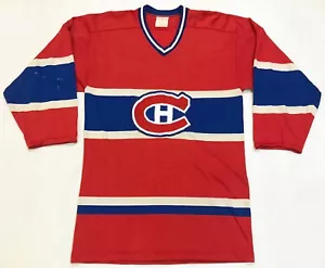 Vintage Sandow Montreal Canadiens NHL Hockey Jersey S Red Canada Sewn blank - Picture 1 of 9
