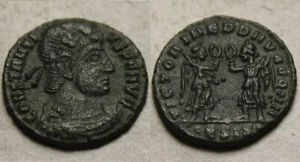 Constantius Victory wreath & palm Rare genuine ancient Roman coin Siscia 350AD - Picture 1 of 4