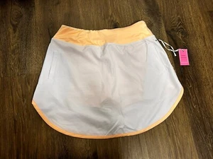 Simply Southern Skort Women L White Peach Pockets Skirt Shorts Golf Tennis Run - Picture 1 of 4