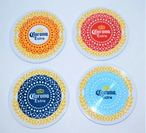 Juego de cuatro posavasos Corona Extra de plástico acrílico duro festivo hombre cueva - Imagen 1 de 5
