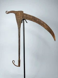 Kirdi Cameroun Dance Scythe Harvest Tool Sculpture Iron Africa Cameroon - Picture 1 of 2