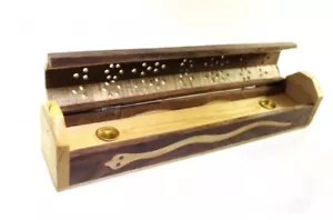 Snake Wooden Incense Coffin 2 Tone Box Burner 12" - Picture 1 of 2