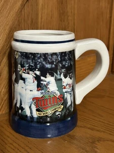 Tazza Minnesota Twins Baseball Drinking Stein 1991 Campioni del Mondo Budweiser - Foto 1 di 3