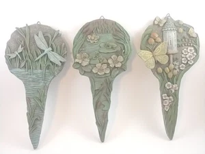 3 New Creative Enterprise Vintage Resin Garden Plant Marker Stakes - Picture 1 of 7