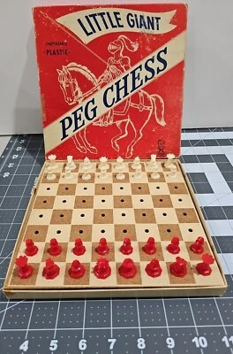 Drueke and Sons Little Giant Peg Chess No. 400 Complete in Original Box 8" - Image 1 of 4