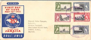 1955 Jamaica BOAC Flown 300th Anniv of Jamaica British Territory FDC - Picture 1 of 4