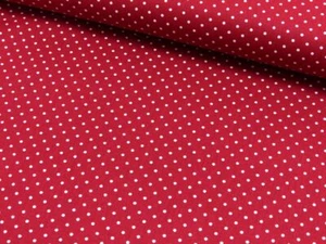 8,92€/m Baumwolle, kleine weiße Punkte auf rot , 0,5m * 150 cm - Bild 1 von 1