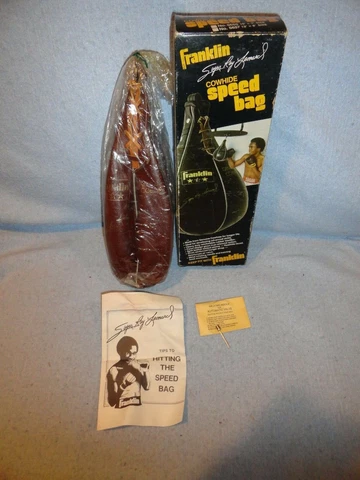 Vintage NEW in Box Sugar Ray Leonard Franklin Boxing Leather Speed Bag 5657 13" Cover