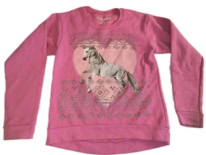 Hanes Girls EcoSmart Graphic Crewneck Sweatshirt Unicorn Causal Pink Size M G001 - Picture 1 of 4