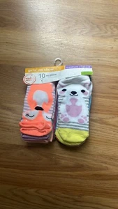 Wonder Nation Girls No Show Socks With Exotic All Animals 10 Pack Size M 10.5-4 - Picture 1 of 2